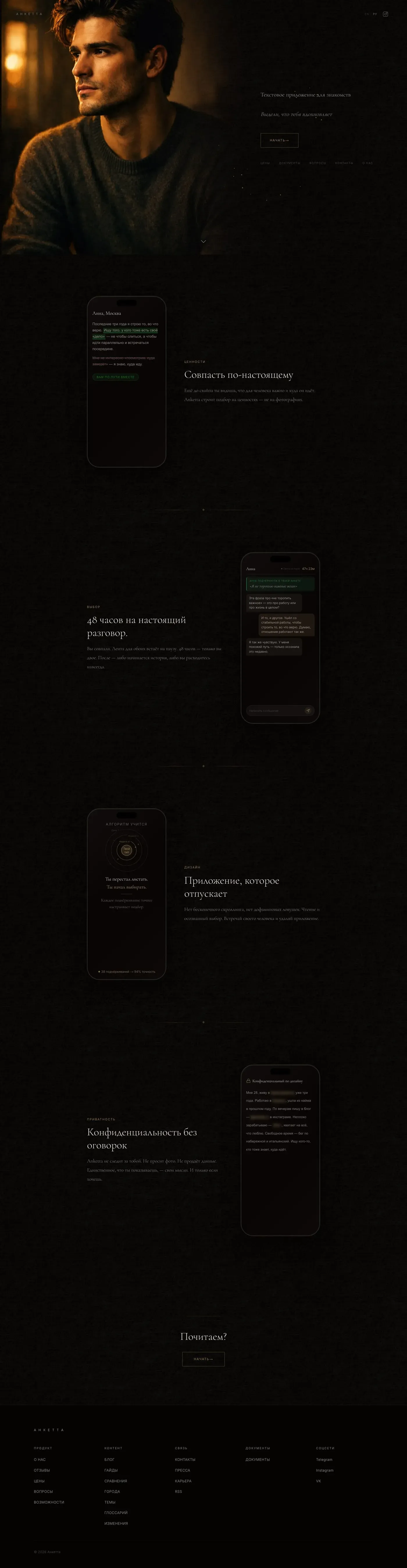 anketta.ru — the live product site